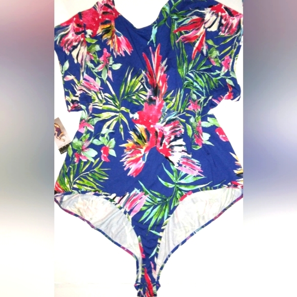 ☆NWT☆Plus Size SOFIA JEANS By Sofia Vergara 4X Twisted Front Thong Back Bodysuit - Picture 9 of 15